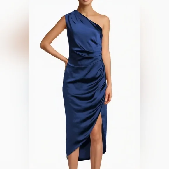 Banana Republic One Shoulder Navy Dress - Picture 2 of 9